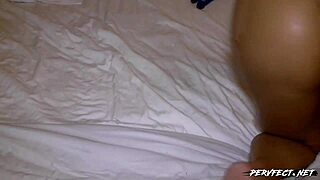 Small Redhead Endures Painful Anal with Huge Dildo