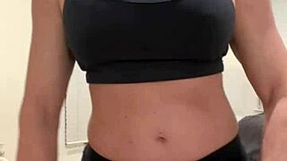 Blonde Wife Flexes Muscles for Fitness Fans