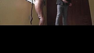 Dramatic Indoor Scene Features Woman in Black Tights Blindfolded and Moaning on July 16, 2024