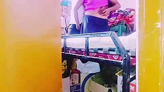 desi housewife unfortunately chatting with store keeper in telugu