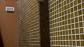 Brazilian shower spy at gym with huge dick.