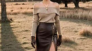 the duchess in leather lingerie and boots, a classy yet naughty ai porn dream