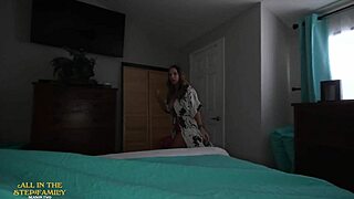 step mom rides cock on desk after handjob breakfast