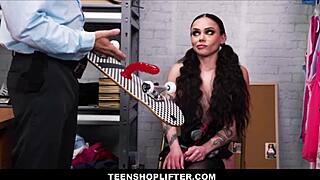 Teenshoplifter - skater girl brunette teen 18+ shoplifter strip searched peter fitzwell