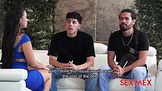 She negotiates a threesome with her husband's partners Daniela and Andrea in heels