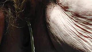 Granny uses cucumber in hairy pussy!