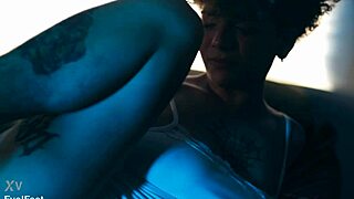 Latina Brunette's Sexy Barefoot Feet Licked Close Up With Big Ass And Legs