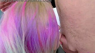 horny goth stepsister deep throats and titjobs