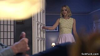 hey, does the groom fuck his fiance and her mom in this rough bondage session?