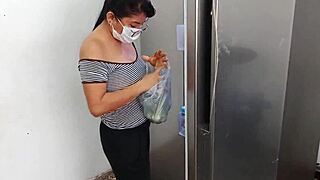 I ask, Want to fuck the maid with big tits while wife's away?