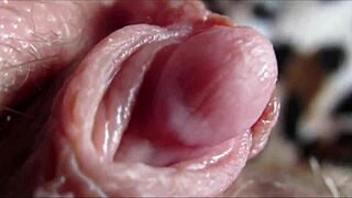 Big clit closeup during intense orgasm