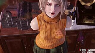 Resident Evil Ashley Performs Striptease With Clothes Ripped