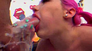 Sloppy hoes choke and gag on deepthroat blowjobs