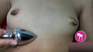 Amateur Teen 18+ Pounds Her Tight Asshole with Various Anal Toys