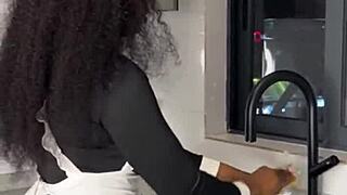 Ebony Maid Caught Riding Boss's Monster Cock! Full Video on Xred!