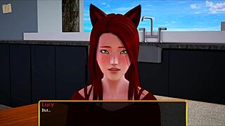 Redhead teen plays homemade family game with amateurs