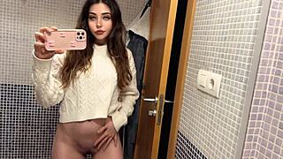 Hard sex with my boss in the bathroom gets recorded