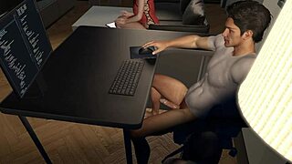 girlfriend sucks big cock while wife watches nearby in 3d hentai pov