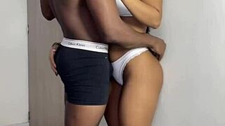 In this amateur couple's sloppy deep blowjob scene, the brunette handles a big dick with handjob assistance from nysdel