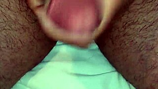 Solo stress release leads to intense cum.