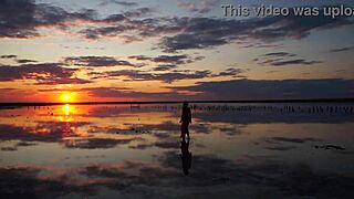 Walk on Red Sunset of Elton Salt Lake