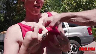 old man hires teen carwash cuties for riding