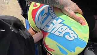 Big Ass Ebony Gets Fucked Through Shorts Hole On Car Wash Way