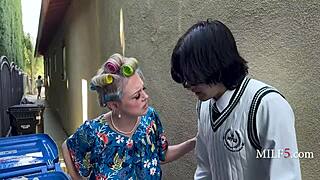 Asian MILF Won't Let Young Man's Hardon Go To Waste