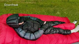 Jerking off in down jacket and pants?