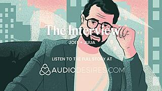 During Interview, She Rubs Her Tits And Cums, Then Asks For My Cock