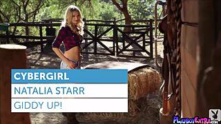 smiling blonde polish teen natalia starr stripping and posing in the barn