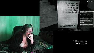 Exploring the naked night springs game with a brunette BBW character featuring big natural tits and long hair in part 3