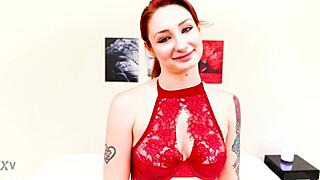 Violet Monroe Natural Redhead Big Cock Pov Deepthroat Facefuck and Cum Swallow Blowjob