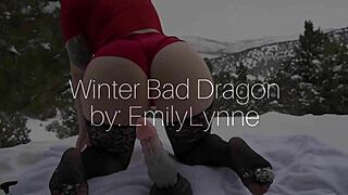 Solo woman masturbates intensely with a large dildo, focusing on her big ass.