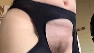 Hairy Milf In Fishnets During A Suggestive Workout At The Gym