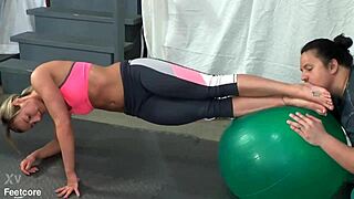 I asked this fitness trainer Larissa Louder to let me lick and smell her feet while she was trying to do some yoga poses