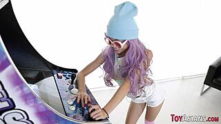 Little Asian Skank Rides Big Cock With Intense Emotions