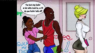 White slut teacher gets fucked by black monster cock in taboo classroom scene