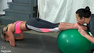 I asked this fitness trainer Larissa Louder to let me lick and smell her feet while she was trying to do some yoga poses