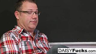 Blonde babe Daisy Monroe with big tits gets fucked hardcore in detention