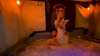 Santana Red Screams in Hot Tub Creampie Deepthroat