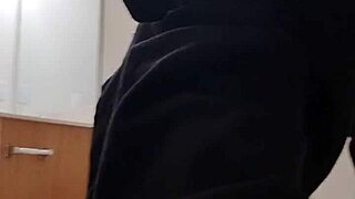 Wife Fantasizes About Girlfriend During Solo Masturbation in Garage, Slow Motion Wet Cum