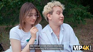 Vip4k horny couples lick asses in woods and fuck