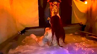 Santana Red Screams in Hot Tub Creampie Deepthroat