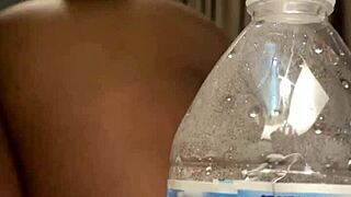 Ebony beauty with a fat ass gets creampied in hardcore action.