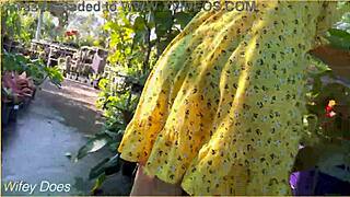 wifey steps out braless in cute summer dress looking amazing with blonde hair