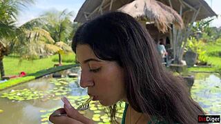 cumwalk in public cafe with sperm