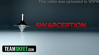 Cute sluts riding big cocks in foursome