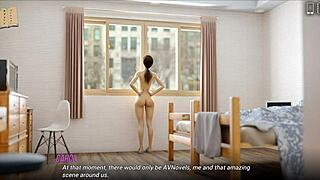 hot brunette spends night with big cock at university