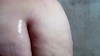 Sexy Latina BBW With Big Ass And Pussy Bathes In Shower, Showing Off Her Curvy Body.